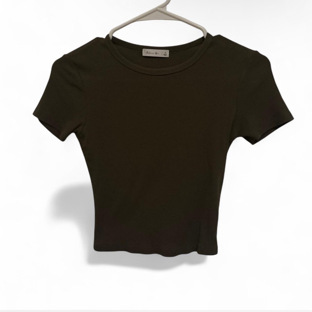 Olive Green Ribbed Top